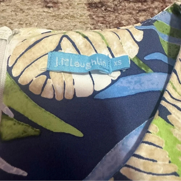 J.McLaughlin Women’s Sheath Sleeveless Blue Dress Tropical floral Size XS - Picture 5 of 12